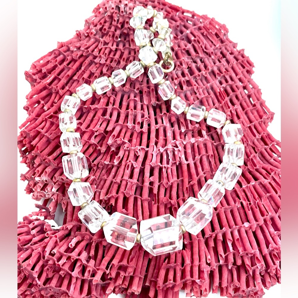 Antique Cubed Crystal Necklace